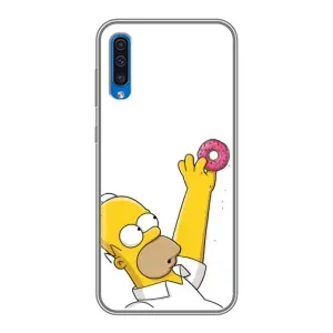 Чехол с Симпсонами для Samsung Galaxy A50 2019 (A505F) (VPrint) (Гомер с пончиком)