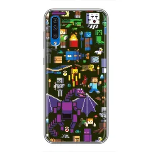 Чехол Майнкрафт на Samsung Galaxy A50 2019 (A505F) (AlphaPrint) Minecraft (Коллаж Майнкрафт)