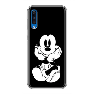 Эксклюзивный чехол для Samsung Galaxy A50 2019 (A505F) (AlphaPrint - Мультяшные) (Микки на черном)