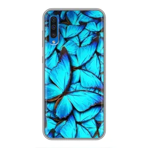 Чохол з принтом для Самсунг Галаксі А50 2019 (А505Ф) - (Прикольні) (AlphaPrint) (Сині метелики)
