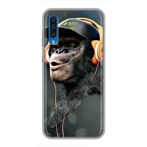 Чохол з Мавпами Samsung Galaxy A50 2019 (A505F) - (AlphaPrint) (В навушниках)