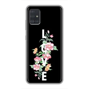 Чехлы для любимой на Самсунг А51 (5G) (VPrint) (Цветы LOVE)