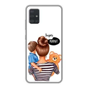 Чехол с печатью для Samsung Galaxy A51 5G (A516) - (Мама с ребенком) (AlphaPrint) (Мама с сыном)