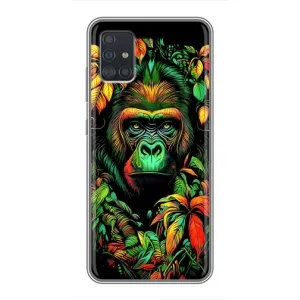 Чехол с Обезьянами Samsung Galaxy A51 5G (A516) - (AlphaPrint) (Обезьяна в тропиках)