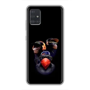 Чехол с Обезьянами Samsung Galaxy A51 5G (A516) - (AlphaPrint) (Три обезьяны)