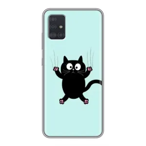 Чехол с принтом для Samsung Galaxy A51 5G (A516) (AlphaPrint) Модные коты (Падающий кот)