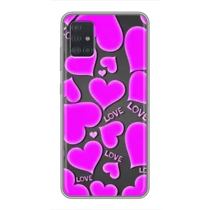 Чехлы для любимой на Самсунг А51 (5G) (VPrint) (Pink hearts)
