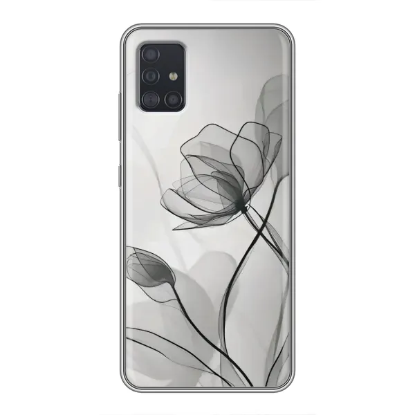 Чехол с принтом «Черные цветы» для Samsung Galaxy A51 (A515) Чехол с принтом «Черные цветы» для Samsung Galaxy A51 (A515)