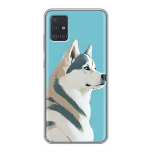 Чехол с Хаски для Samsung Galaxy A51 (A515) - (AlphaPrint) (Хаски арт)