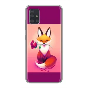 Чехлы с картинкой Лисички для Samsung Galaxy A51 (A515) (VPrint) (Лисичка с розочкой)
