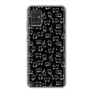 Чехол с принтом для Samsung Galaxy A51 (A515) (AlphaPrint) Модные коты (Меленькие котики)