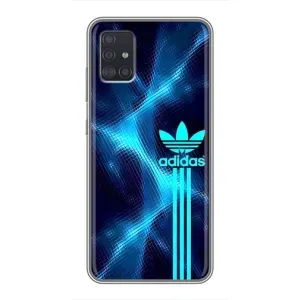 Чохли Адидас для Samsung Galaxy A51 (A515) (AlphaPrint) (Синій Адідас)