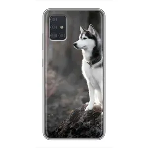Чехол с Хаски для Samsung Galaxy A51 (A515) - (AlphaPrint) (Верный пес)