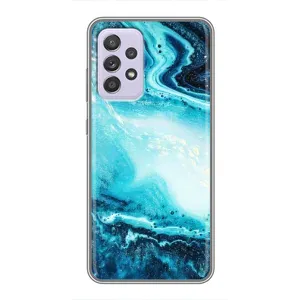 Мраморный чехол на Samsung Galaxy A52 5G (A526) (VPrint) (Голубой мрамор)