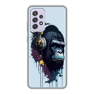 Чехол с Обезьянами Samsung Galaxy A52 5G (A526) - (AlphaPrint) (Горилла в наушниках)