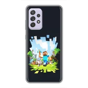 Чехол Майнкрафт на Samsung Galaxy A52 5G (A526) (AlphaPrint) Minecraft (персонажи Minecraft)