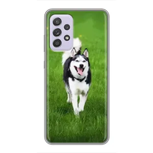 Чехол с Хаски для Samsung Galaxy A52 5G (A526) - (AlphaPrint) (Радостный Хаски)