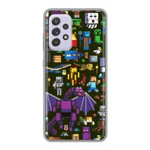 Чехол Майнкрафт на Samsung Galaxy A52 (AlphaPrint) Minecraft (Коллаж Майнкрафт)