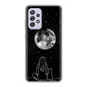 Чехол с рисунком кот на Samsung Galaxy A52s 5G (A528) (Девушка с котом)