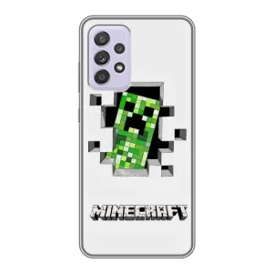 Чехол Майнкрафт на Samsung Galaxy A52s 5G (A528) (AlphaPrint) Minecraft (крипер Майнкрафт)