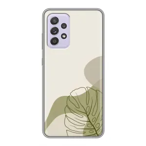 Силиконовый чехол с принтом в цветах на Samsung Galaxy A52s 5G (A528) (Зеленая монстера дизайн)