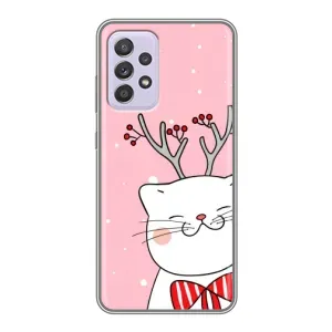 Новогодние Чехлы для Самсунг А52с (VPrint) (Зимний кот)