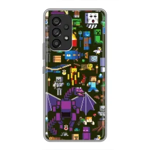 Чехол Майнкрафт на Samsung Galaxy A53 (5G) (AlphaPrint) Minecraft (Коллаж Майнкрафт)