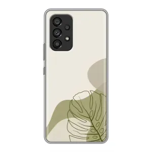 Силиконовый чехол с принтом в цветах на Samsung Galaxy A53 (5G) (Зеленая монстера дизайн)