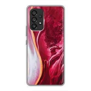 Чохол для Самсунг Галаксі A53 (5G) - з принтом (Дизайнерські) (AlphaPrint) (Мрамор червоний)