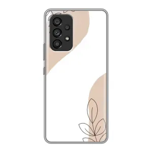 Силиконовый чехол с принтом в цветах на Samsung Galaxy A53 (5G) (Нюдовая веточка абстракция)