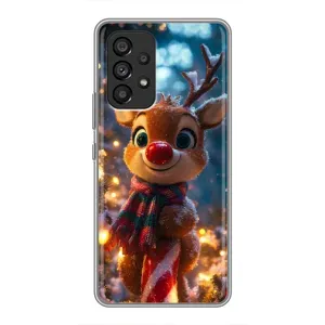 Яскравий чохол для Samsung Galaxy A53 (5G) з Зимові Оленята (Олень з шарфом)
