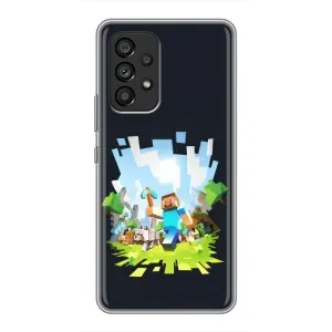 Чехол Майнкрафт на Samsung Galaxy A53 (5G) (AlphaPrint) Minecraft (персонажи Minecraft)
