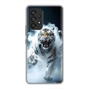 Чехол с картинкой «Хищники» для Samsung Galaxy A53 (5G) (Белый тигр в дыму)