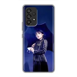 Чехлы Венсдей на Samsung Galaxy A53 (5G) Уэнсдей (AlphaPrint) (Уэнздей с зонтом)