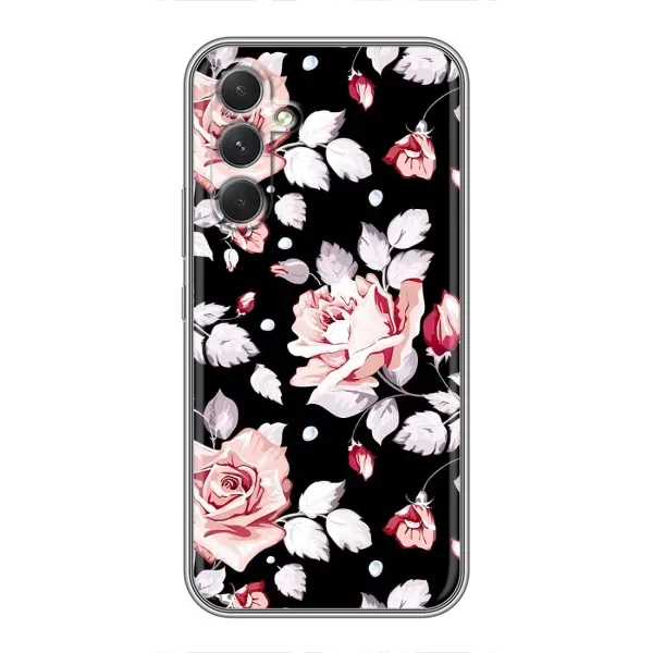 Чохол з принтом «Квіти на чорному» для Samsung Galaxy A54 Чохол з принтом «Квіти на чорному» для Samsung Galaxy A54