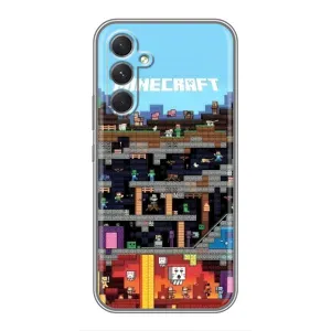 Чехол Майнкрафт на Samsung Galaxy A54 (AlphaPrint) Minecraft (фон Minecraft)