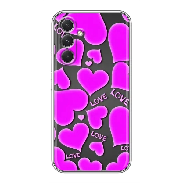 Чохол з принтом «Pink hearts» для Samsung Galaxy A54