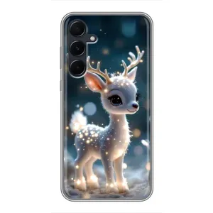 Яскравий чохол для Samsung Galaxy A55 з Зимові Оленята (Блискуче оленятко)