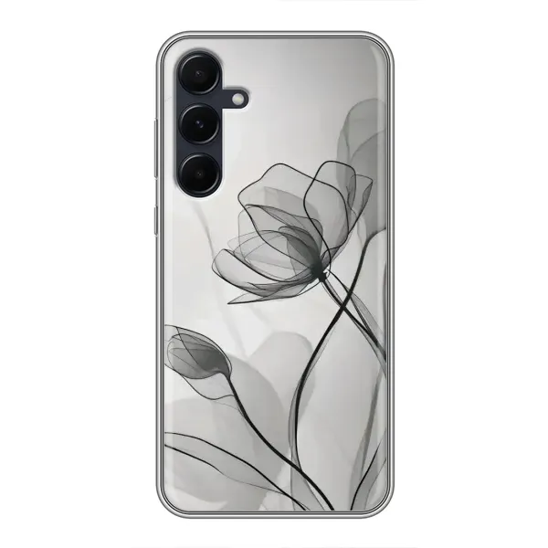 Чехол с принтом «Черные цветы» для Samsung Galaxy A55