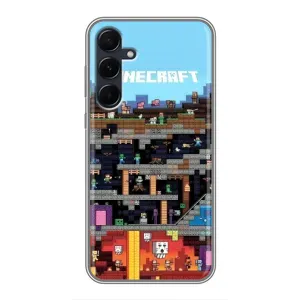 Чехол Майнкрафт на Samsung Galaxy A55 (AlphaPrint) Minecraft (фон Minecraft)