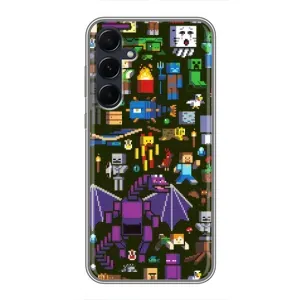 Чехол Майнкрафт на Samsung Galaxy A55 (AlphaPrint) Minecraft (Коллаж Майнкрафт)