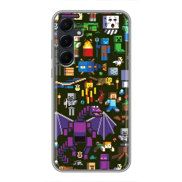 Чехол с принтом «Коллаж Майнкрафт» для Samsung Galaxy A55 Чехол с принтом «Коллаж Майнкрафт» для Samsung Galaxy A55