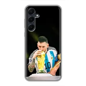 Чехлы для Samsung Galaxy A55 (Leo чемпион) (AlphaPrint) (Кубок Месси)