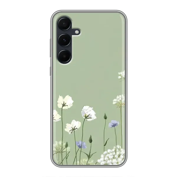 Чехол с принтом «Цветы на зеленом» для Samsung Galaxy A55