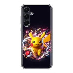 Чехол с Пикачу на Samsung Galaxy A55 (Пикачу с мячом)