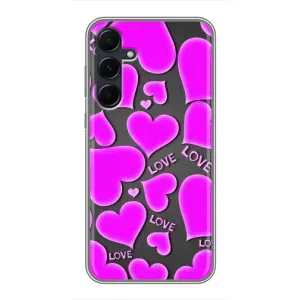 Чехлы для любимой на Самсунґ Гелексі Е55 (VPrint) (Pink hearts)