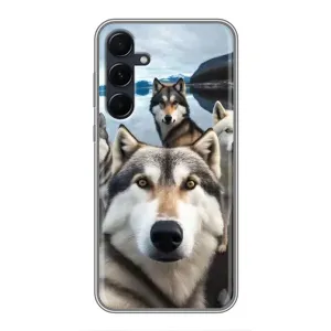 Чохол з Хаскі Samsung Galaxy A55 - (AlphaPrint) (Селфі Хаскі)