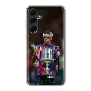 Чехол с футболистом Ламин Ямаль Samsung Galaxy A55 (Ямаль с кубком)