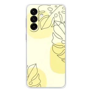 Силиконовый чехол с принтом в цветах на Samsung Galaxy A56 5G (Желтая монстера арт)