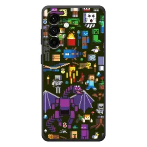 Чехол Майнкрафт на Samsung Galaxy A57 (AlphaPrint) Minecraft (Коллаж Майнкрафт)